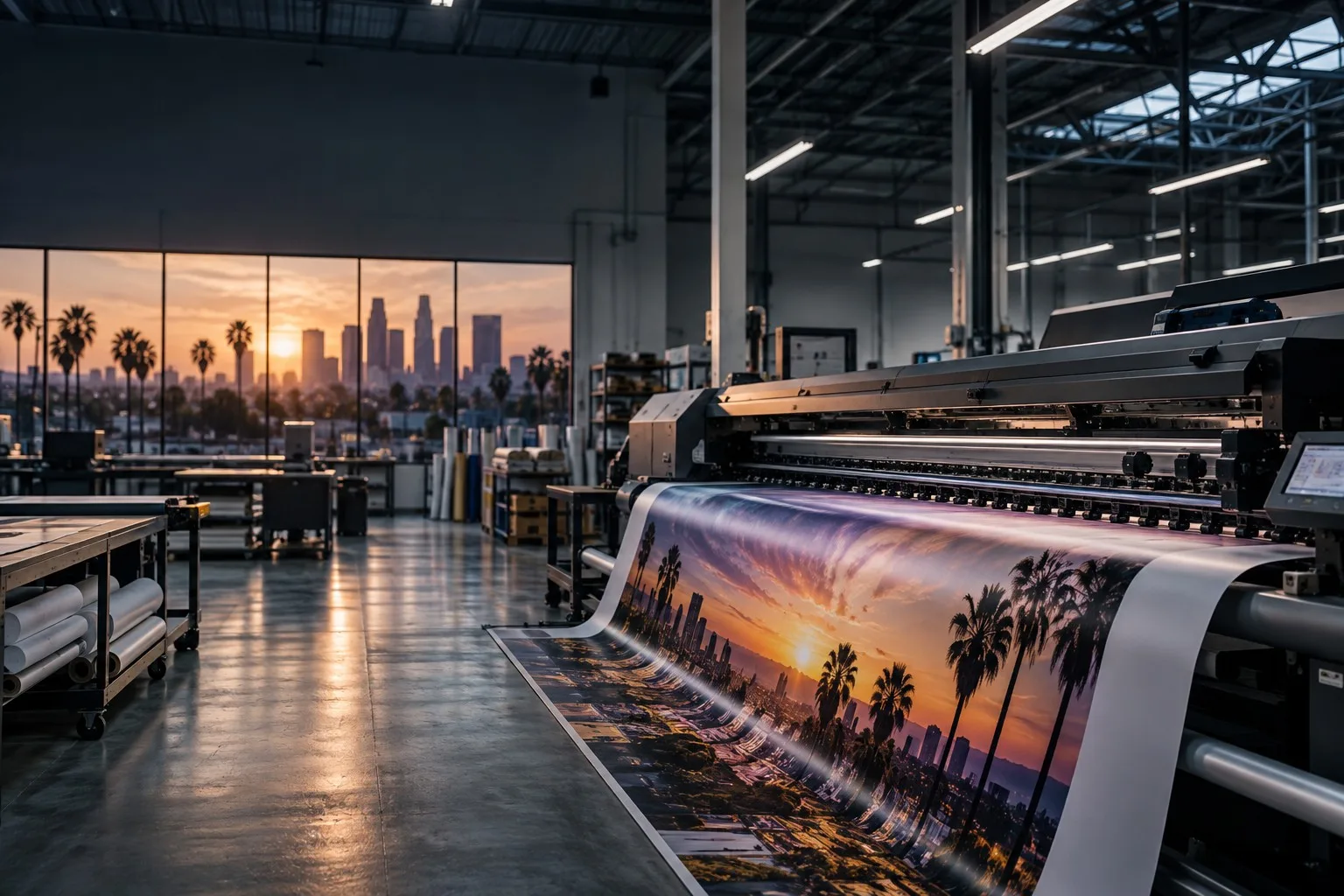 Large-format printing facility overlooking Los Angeles – original image from the white paper